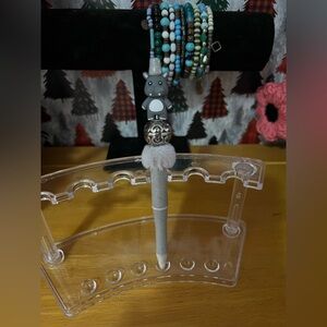 ✨New✨ Hand Beaded Hippo Ballpoint Pen W/Speckled Base